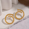 Wholesale Women's Geometric Stainless Steel Vacuum Real Gold Plated Stud Earrings Accessories