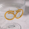 Wholesale Women's Geometric Stainless Steel Vacuum Real Gold Plated Stud Earrings Accessories