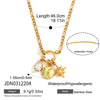 Wholesale Women's Geometric Stainless Steel Vacuum Real Gold Plated Tennis Necklace