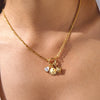 Wholesale Women's Geometric Stainless Steel Vacuum Real Gold Plated Tennis Necklace