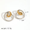 Wholesale Women's Geometric Stainless Steel Vacuum Real Gold Plated Twisted Line Earrings