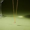 Wholesale Women's Geometric Stainless Steel Vacuum Real Gold Plated Water Dropshaped Necklace Jewelry