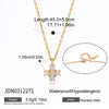 Wholesale Women's Geometric Stainless Steel Vacuum Real Gold Plated Water Dropshaped Necklace Jewelry