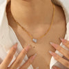 Wholesale Women's Geometric Stainless Steel Zircon Cross Chain Necklace With Electroplating