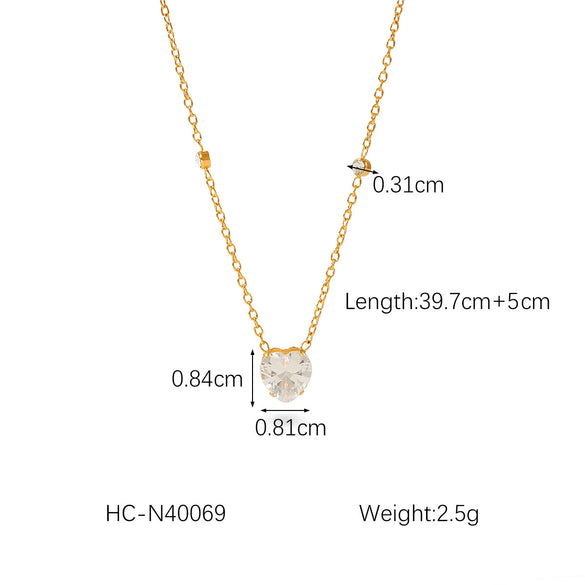 Wholesale Women's Geometric Stainless Steel Zircon Cross Chain Necklace With Electroplating