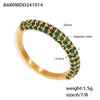 Wholesale Women's Geometric Stainless Steel Zircon Electroplated Ferris Wheel Ring Jewelry