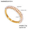 Wholesale Women's Geometric Stainless Steel Zircon Electroplated Ferris Wheel Ring Jewelry