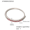 Wholesale Women's Geometric Stainless Steel Zircon Goldplated Ferris Wheel Open Ring Hand Jewelry