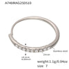 Wholesale Women's Geometric Stainless Steel Zircon Goldplated Ferris Wheel Open Ring Hand Jewelry
