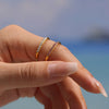 Wholesale Women's Geometric Stainless Steel Zircon Goldplated Ferris Wheel Open Ring Hand Jewelry