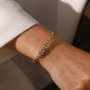 Wholesale Women's Geometric Stainless Steel Zircon Open Bracelet