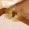 Wholesale Women's Geometric Stamped Stainless Steel Fanshaped Earrings Jewelry