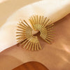 Wholesale Women's Geometric Stamped Stainless Steel Fanshaped Earrings Jewelry
