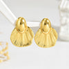 Wholesale Women's Geometric Stamped Stainless Steel Fishtail Earrings