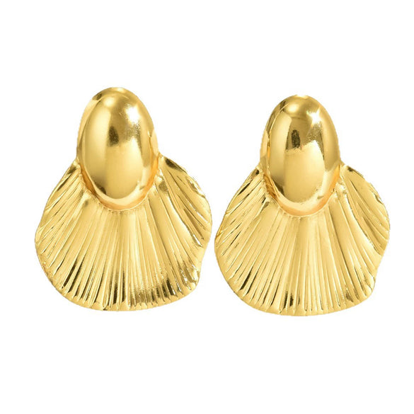 Wholesale Women's Geometric Stamped Stainless Steel Fishtail Earrings