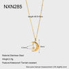 Wholesale Women's Geometric Star Moon Airplane Heart Envelope Pendant Stainless Steel Necklace With 18K Gold Plating And Oshaped Chain