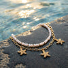 Wholesale Women's Geometric Starfish Pearl Doublelayered Necklace Set Alloy Electroplated Casual Minimalist Style