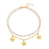 Wholesale Women's Geometric Starfish Pearl Doublelayered Necklace Set Alloy Electroplated Casual Minimalist Style