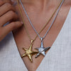 Wholesale Women's Geometric Starfish Pendant Necklace Made Of Titanium Steel And Stainless Steel With Electroplating Process