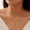 Wholesale Women's Geometric Starfish Pendant Necklace With 3A Zircon And Freshwater Pearl Made Of 925 Sterling Silver With Electroplating