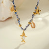 Wholesale Women's Geometric Starfish Shell Handwoven Rope Stainless Steel 18K Electroplated Pendant Necklace