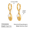 Wholesale Women's Geometric Starfish Shell Pearl Pendant Earrings Stainless Steel Pvd Furnace Vacuum Real Gold Plating