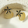 Wholesale Women's Geometric Starfish Shell Stainless Steel Drip Oil Earrings Vacation Style