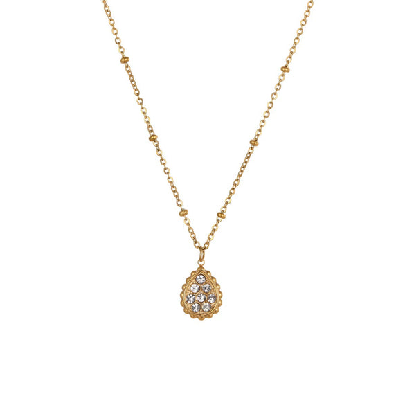 Wholesale Women's Geometric Starshaped Moon Pendant Stainless Steel 18K Electroplated Necklace