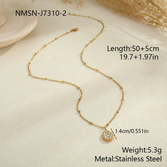 Wholesale Women's Geometric Starshaped Moon Pendant Stainless Steel 18K Electroplated Necklace
