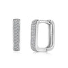 Wholesale Women's Geometric Sterling Silver 925 Earrings With Full Diamond Zircon Inlaid And Electroplating Design