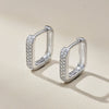 Wholesale Women's Geometric Sterling Silver 925 Earrings With Full Diamond Zircon Inlaid And Electroplating Design