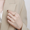 Wholesale Women's Geometric 925 Sterling Silver Finger Hug Ring With Electroplating