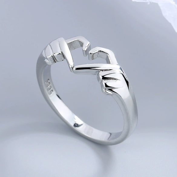 Wholesale Women's Geometric 925 Sterling Silver Finger Hug Ring With Electroplating