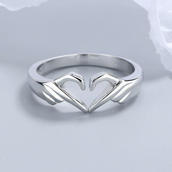 Wholesale Women's Geometric 925 Sterling Silver Finger Hug Ring With Electroplating