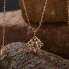 Wholesale Women's Geometric 925 Sterling Silver 18K Gold Plated Natural Color Treasure Pendant Necklace With Gem Setting