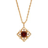 Wholesale Women's Geometric 925 Sterling Silver 18K Gold Plated Natural Color Treasure Pendant Necklace With Gem Setting
