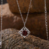 Wholesale Women's Geometric 925 Sterling Silver 18K Gold Plated Natural Color Treasure Pendant Necklace With Gem Setting