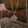 Wholesale Women's Geometric 925 Sterling Silver 18K Gold Plated Natural Color Treasure Pendant Necklace With Gem Setting