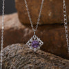 Wholesale Women's Geometric 925 Sterling Silver 18K Gold Plated Natural Color Treasure Pendant Necklace With Gem Setting