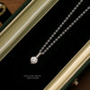 Wholesale Women's Geometric Sterling Silver Moissanite Inlay Pendant Necklace With Cross Chain