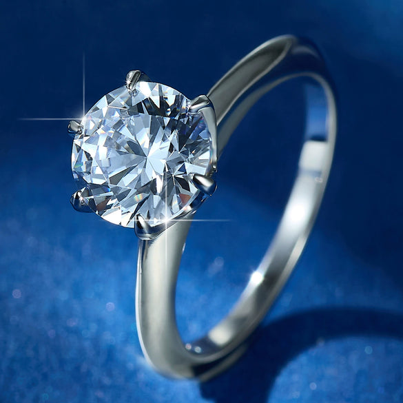Wholesale Women's Geometric 925 Sterling Silver Zircon Inlaid Electroplated Wedding Ring Light Luxury Gorgeous Fashion Simple Classic