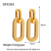 Wholesale Women's Geometric Stripe 18K Gold Plated Stainless Steel Earrings