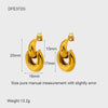 Wholesale Women's Geometric Stripe 18K Gold Plated Stainless Steel Earrings