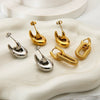 Wholesale Women's Geometric Stripe 18K Gold Plated Stainless Steel Earrings