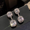 Wholesale Women's Geometric Style Copper Earrings With Shiny Zircon Design