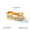 Wholesale Women's Geometric Style Electroplated Stainless Steel Cross Line Ring Jewelry Accessories