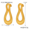 Wholesale Women's Geometric Style 316L Stainless Steel 18K Gold Plated Multilayer Line Texture Stitching Earrings