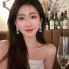 Wholesale Women's Geometric Tassel Earrings Copper Inlaid Zircon