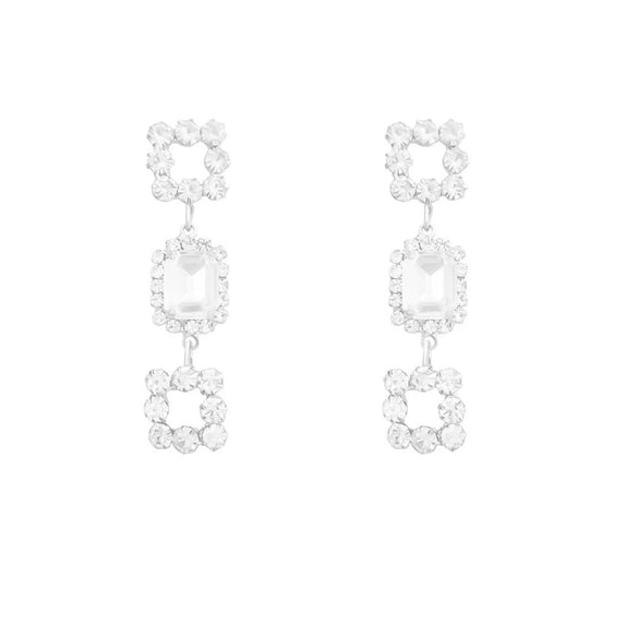 Wholesale Women's Geometric Tassel Earrings Copper Inlaid Zircon