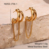 Wholesale Women's Geometric Tassel Stainless Steel Electroplated Gold Earrings Fashion Jewelry